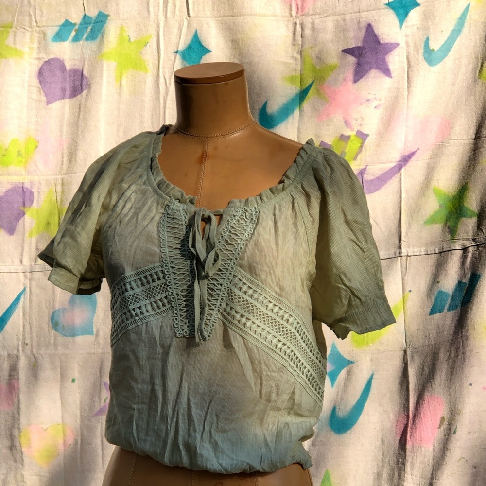 Cottagecore Green Blouse